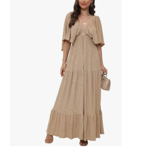 Sunnow Women's Summer Tiered Ruffle Maxi Dress - NWOT - Picture 2 of 6